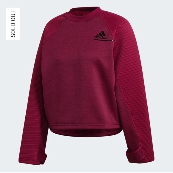 Adidas Women's Z.N.E Athletics Crew Cold.RDY, Power Berry, - Picture 13 of 15
